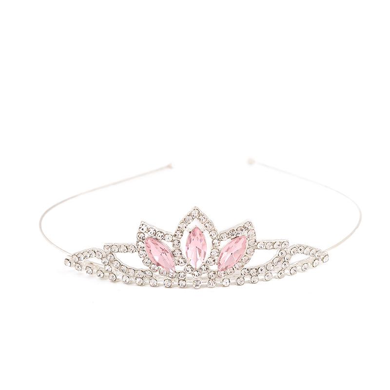 Sparkling Crystal Rhinestone Princess Crown Hairband for Girls - Elegant Wedding Headdress