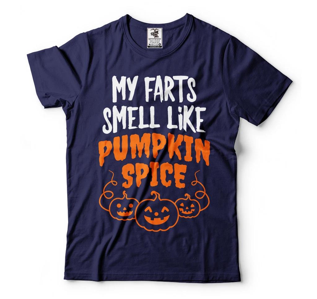 Funny Halloween T-shirt Fart Pumpkin Spice Tee Shirt Halloween Costume Tee Shirt