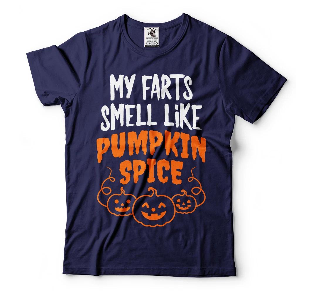 Funny Halloween T-shirt Fart Pumpkin Spice Tee Shirt Halloween Costume Tee Shirt S