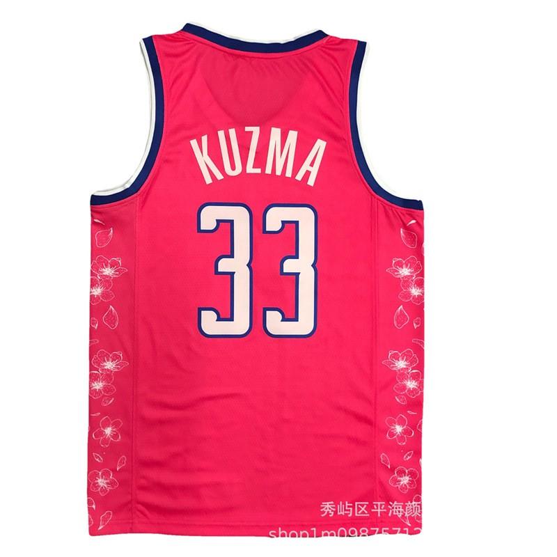 Mens Washington Wizards 33 Kyle Kuzma Basketball Jersey - Heat Pressed Performance Sportswear Practice Game Wear