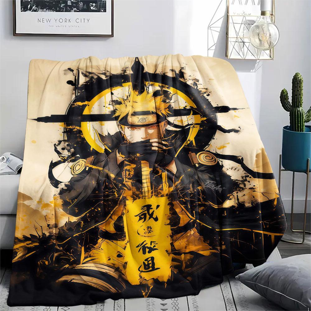 1Pc Naruto Lightning Print Flannel Blanket, High Quality Comfortable for All Seasons, Home Decor, Warmth and Comfort, Perfect for Christmas Gifts