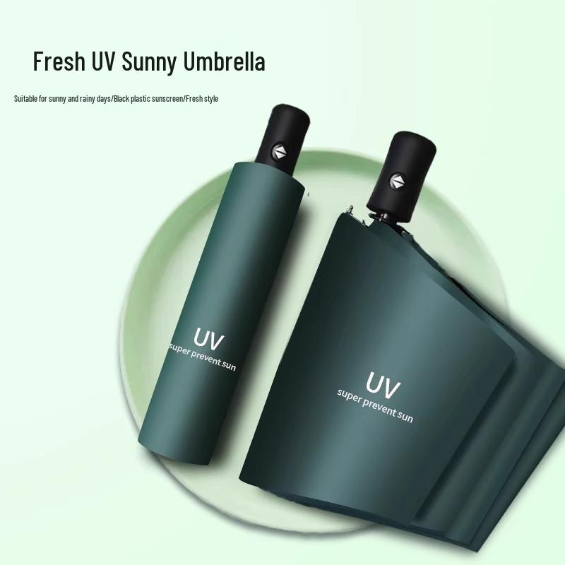 Automatic Folding Umbrella for Men and Women - Enhanced Dual-Use for Sun and Rain with UV Protection and Thickened Sunshade.