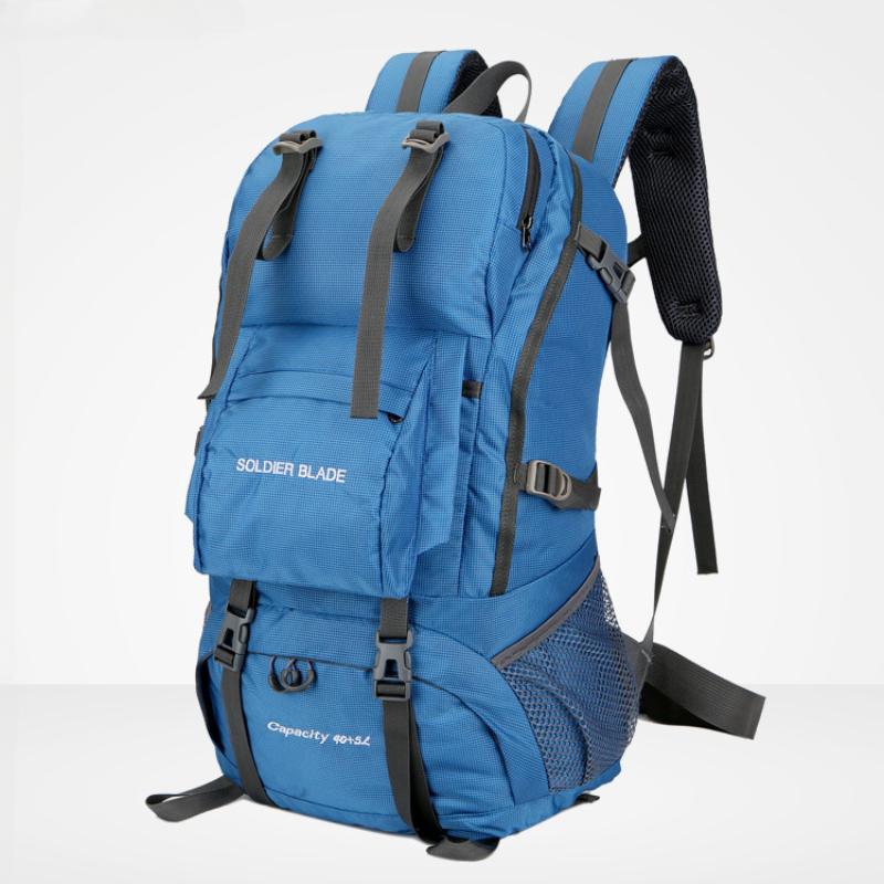 

Спорт на открытом воздухе, альпинизм, рюкзак, нейлоновый водонепроницаемый, износостойкий, дорожная сумка, большая вместительная походная сумка, багажные рюкзаки 50*30*18cm синий