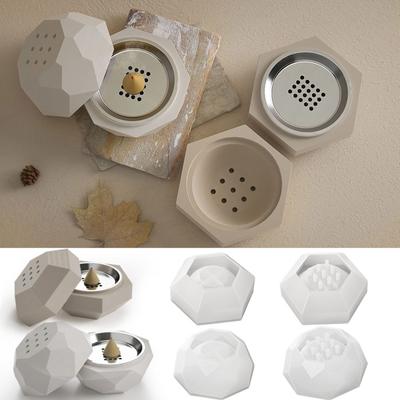 Silicone Mold Concrete Incenses Burners Box Molds DIY Handmade Candle Cup Jewelry Storage Box Cement Plaster Resin Mould