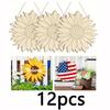 6/12pcs Diy Sunflower Wooden Set Large Paintable Wreath And Welcome Sign Blank Wooden Art Supplies Suitable For Gift Giving