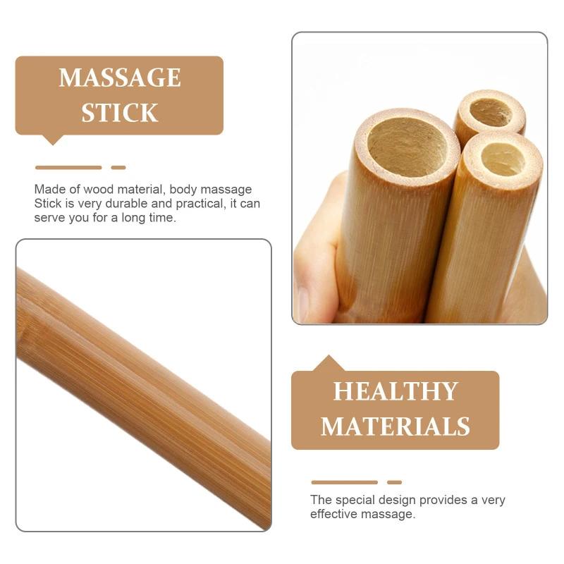 Bamboo Guasha Massage Stick Natural Bamboo Massage Stick Set Wood Therapy Anti-Cellulite Pain Relief Scraping Massager Relaxtion