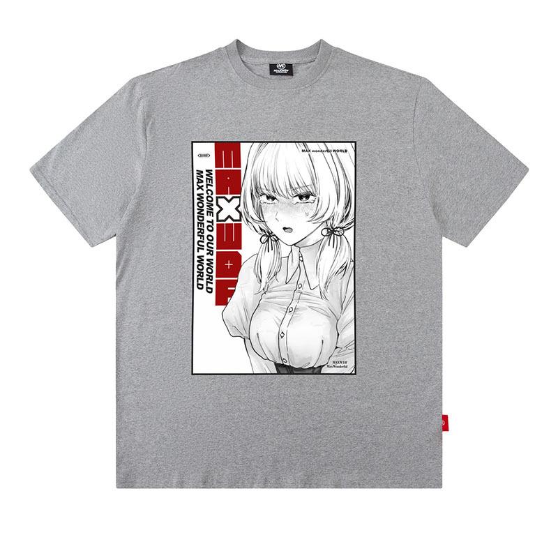 Trendy Brand Men'S Y2K Cartoon Printing T-Shirt Japanese Street Trend Large Version Loose Cotton T-Shirt Men And Women