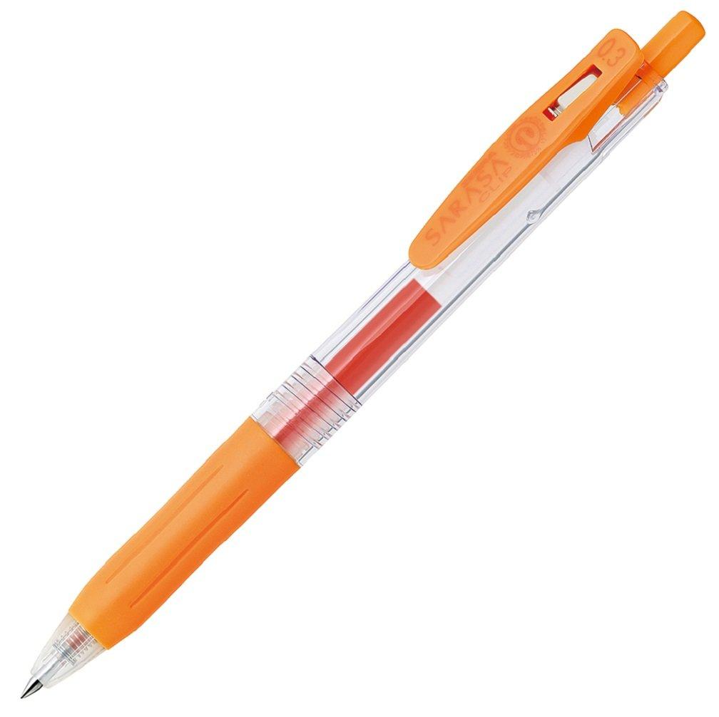 Zebra Sarasa Clip Gel Ballpoint Pen, 0.3mm, Orange, 10-Piece Set, B-JJH15-OR