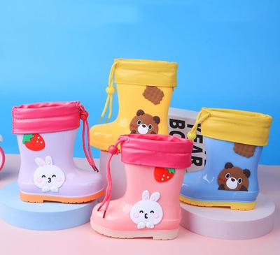 Kinder Regenstiefel für Mädchen Wasserdichte Wasserschuhe Baby Jungen Rutschfeste Gummistiefel Warme Kinder Regenstiefel vier Jahreszeiten Abnehmbar
