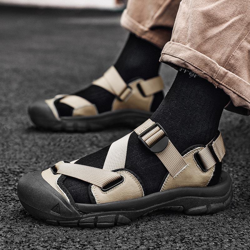 Sports sandals men's mesh breathable summer 2025 new beach sandals casual non-slip bag head wear-resistant sandals