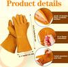 Heat-proof Welding Work Gloves 1/2 Pair Flame-retardant Metal Welding Protector Yellow Gloves Soldering Welding Gloves Tools