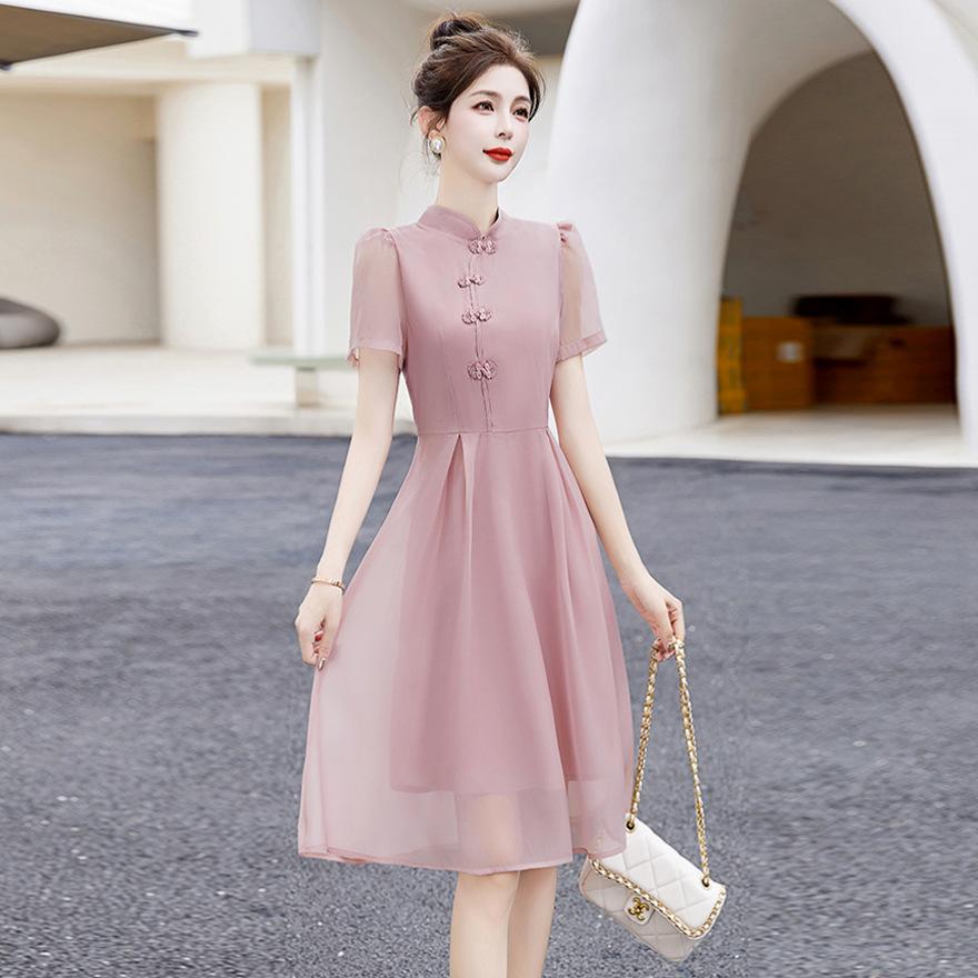 

Женское улучшенное платье ципао лето новое маленький дизайн темперамент тонкое платье S