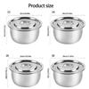 Covered Metal Bowl with Lid for Seasoning Work, Kitchen Storage, Warming, and Soup Service in Family Cooking Use