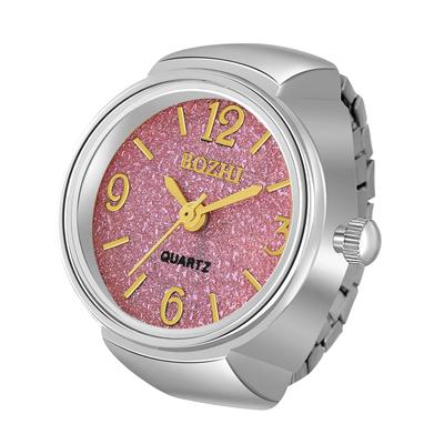 JEWELRYWE Watch Ring Ring Watch Analog Dial Stylish Ring Watch Waterproof Free Size Ladies White Day Decoration Watch Present