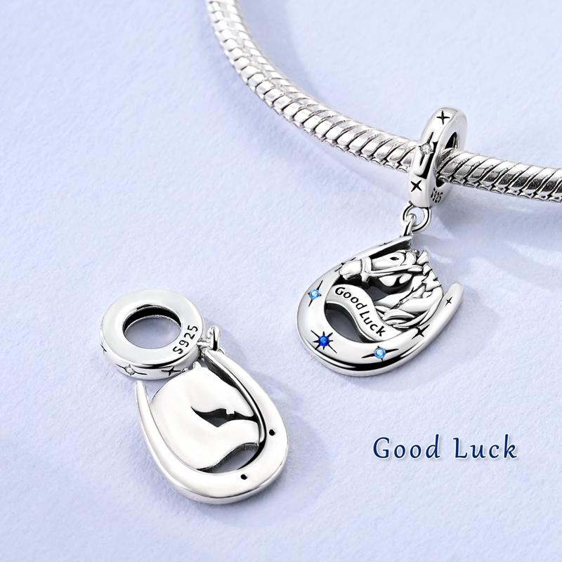 Copper Good Lucky Horseshoe U Pendants Charms Fits Genuine Charms Bracelet Women DoItYourself Jewellery Gifts