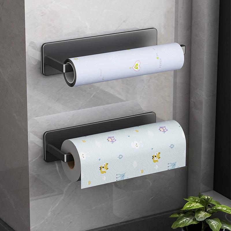 Kitchen Paper Holder, Wall-Mounted Refrigerator Magnetic Paper Towel Holder, Side Cabinet For Storing Items, Non-Drilling Fresh