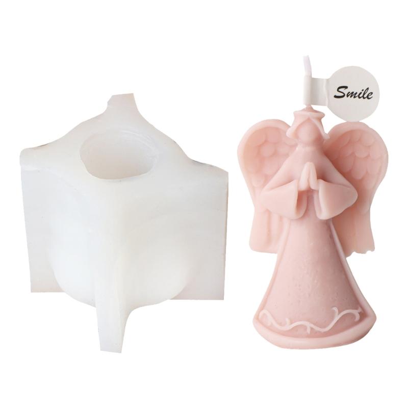 Angel Statue Candle Mold for Making Aromatherapy Candle Soap Fondant Baking Chocolate Molds DIY Craft Gypsum Ornaments