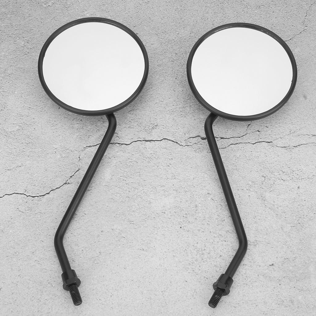 2Pcs 8mm 0.3in Rearview Mirror Universal Retro Round Side Mirrors for Motorcycle Electric Bicycle Scooter