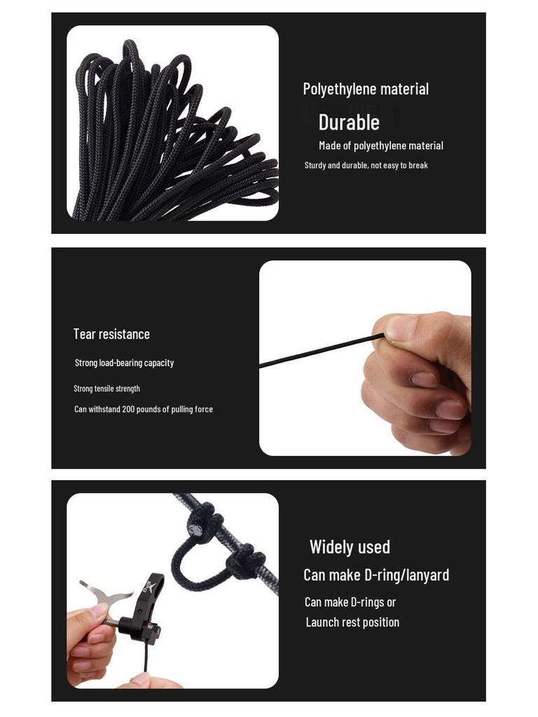 SP2000 Compound Bow Accessories: Shock Absorber, Five-Pin Sight, Whisker Biscuit Arrow Rest, Wrist Sling.