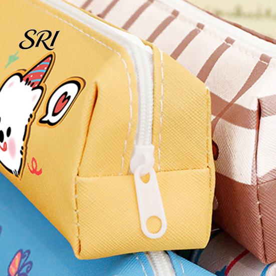 Cute Animal Pencil Pouch Puppy Case Large Capacity Cartoon Healing Pattern Students Stationery Bag for Pens Markers Back-to-School Gift Ruler
