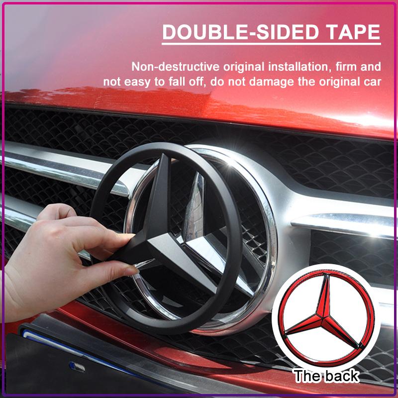 1pcs 188mm 210mm ABS Car Front Grille Badge Decal Cover Emblem For Mercedes Benz A/B/C/E Class CLK CLS GLS GLC GLA CLA GLE GLK
