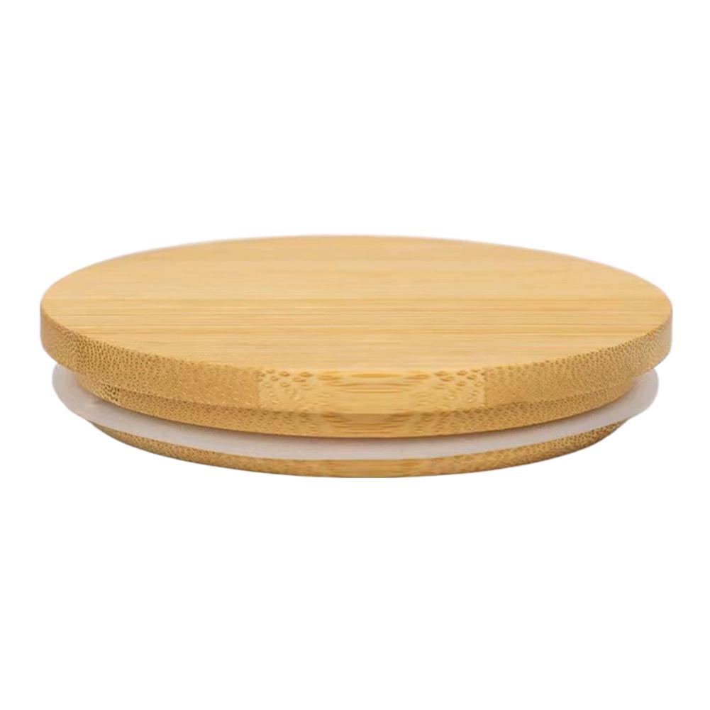 52/62/72/80/90/100mm Round Wood Mason Jar Lid Bottle Canning Storage Silicone Sealing Cap Wood Wide Mouth Cover Reusable Jar Lid