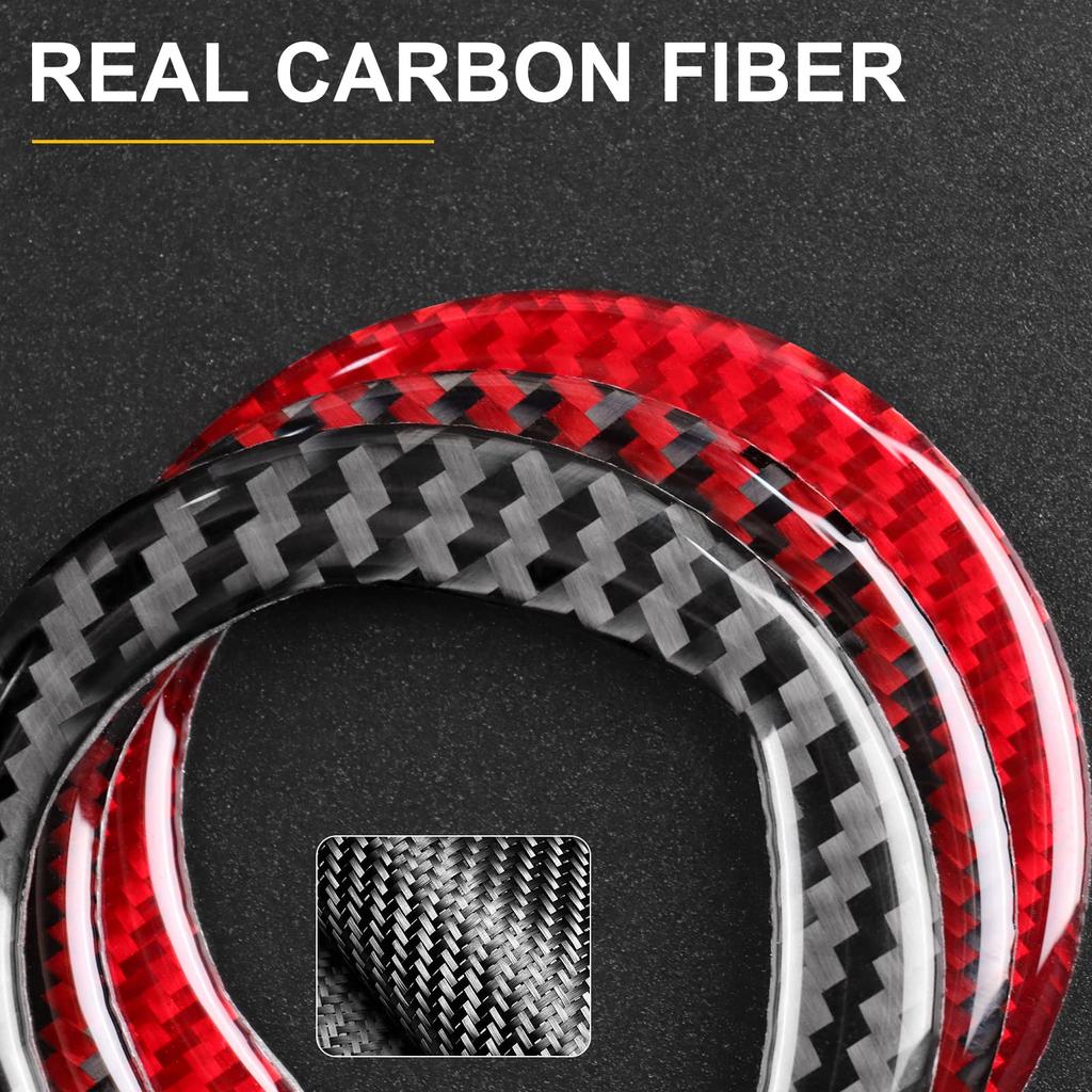 Carbon Fiber Steering Wheel Cover Sticker for Mercedes Benz Smart 451 Fortwo 2008-2015 Premium Anti-Scratch Center Mark Trim