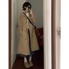 Women's Black Trench Coat: 2024 New Petite Mid-Length British Style for Autumn and Winter