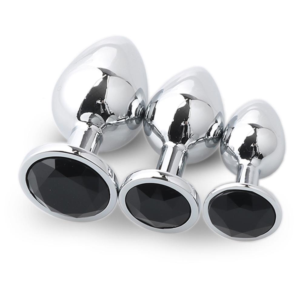 Stainless Steel Anal Plug Anus Plug Anal Bead Adults Sex Toys Metal Butt Plug With Jewelry Colorful Crystal For Women Adult Game