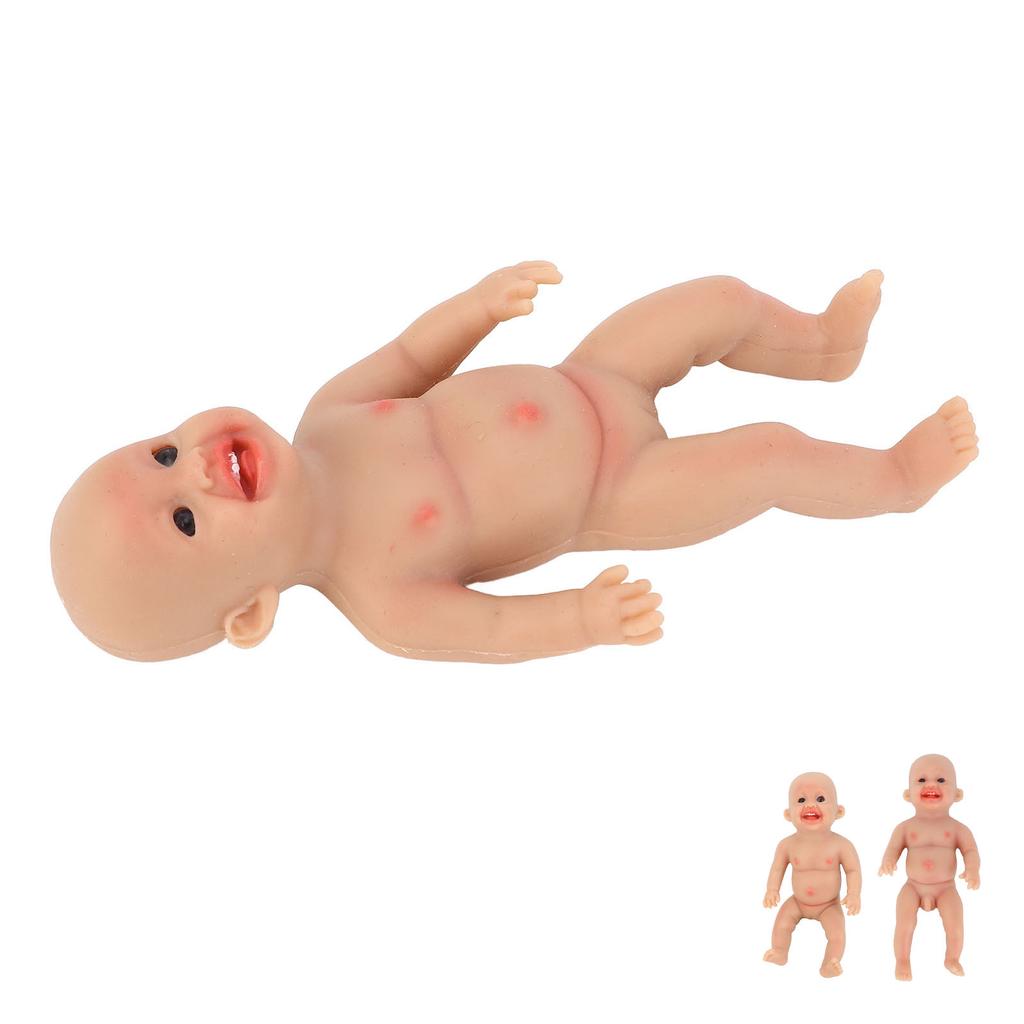 Lifelike Reborn Baby Doll 6 Inch Realistic Cute Sweet Smile Face Soft Silicone Solid Real Reborn Bab