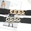 Elegant Fashion Gold Sliver Chain Belt Elastic Silver Metal Waist Belts Stretch Cummerbunds Coat Waistband Accessories Gifts