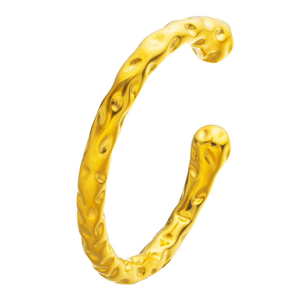 Fashionable Irregular C-shaped Bracelet High-end Hammer Pattern Open-mouth Bracelet for Women