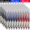 3-100 Pcs Straight Liquid Ball Pen Signature Gel Pen 0.5mm Black Blue Ink School Office Ball Pen School Office Supplies Writing