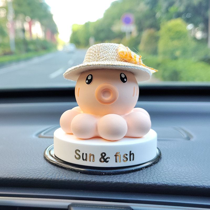 

Octopus Car Fragrance Diffuser Ornament, Aroma Stone for Dashboard Decoration, Animal-Themed High-End Car Interior Gift for Men and Women Single Summer Orange Octopus