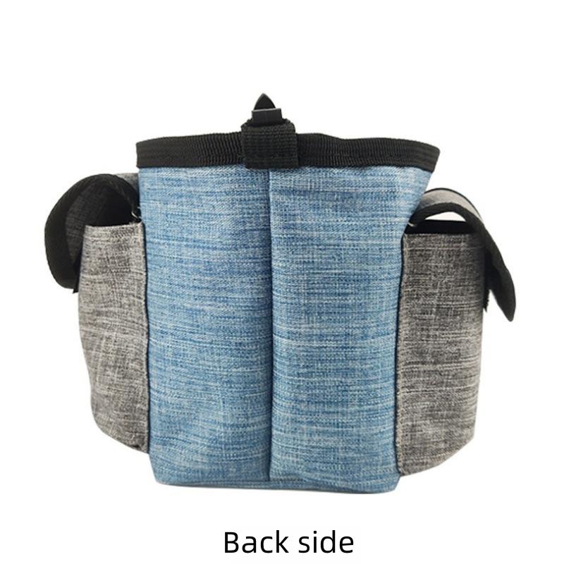 Dog Treat Pouch Easily Carries Kibble and Toys Built-In Poop Bag Dispenser Waterproof Fabric Professional Pet Training Waist Bag