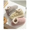 Cotton Slippers for Women, Winter Indoor Home Use, Plush Insulation for Couples, Thick Sole, Anti Slip Cotton Shoes for Men
