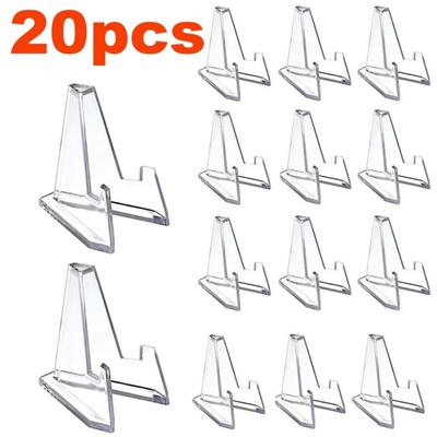 10/20Pcs Clear Acrylic Coin Display Stand Holders Small Easel Rack Card Commemorative Challenge Coin Capsule Holder Support
