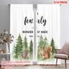 2pcs 2D Flat Printing Curtain Fearfully Wonderfully Made Fabric Without Electricity Festive Curtains Use for Festive Wall Decor