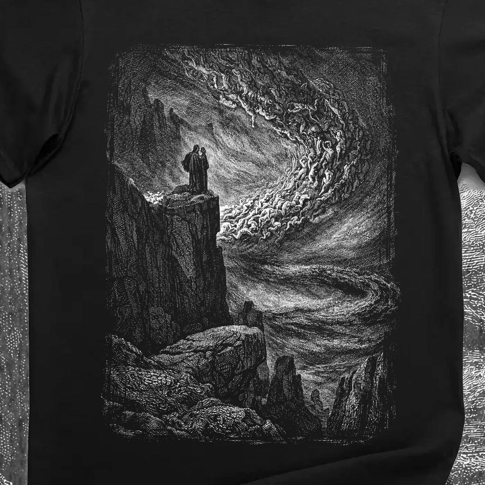 Dante Inferno Canto V Shirt – Gustave Doré Divine Comedy T-Shirt 4XL