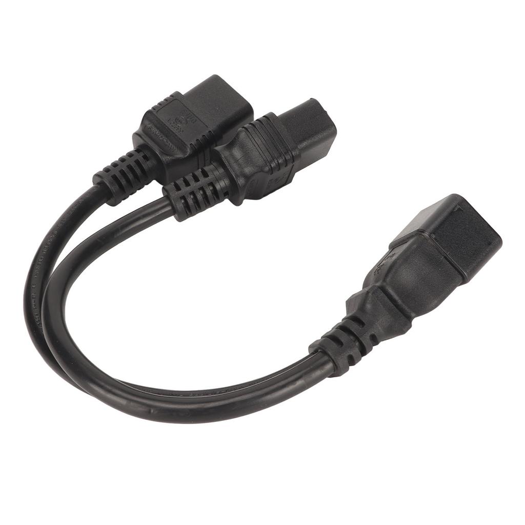 Dual IEC320 C19 to C20 Cord Female to Male Universal Y Splitter Power Cable for Desk Lamp LCD Monitor 12.6in