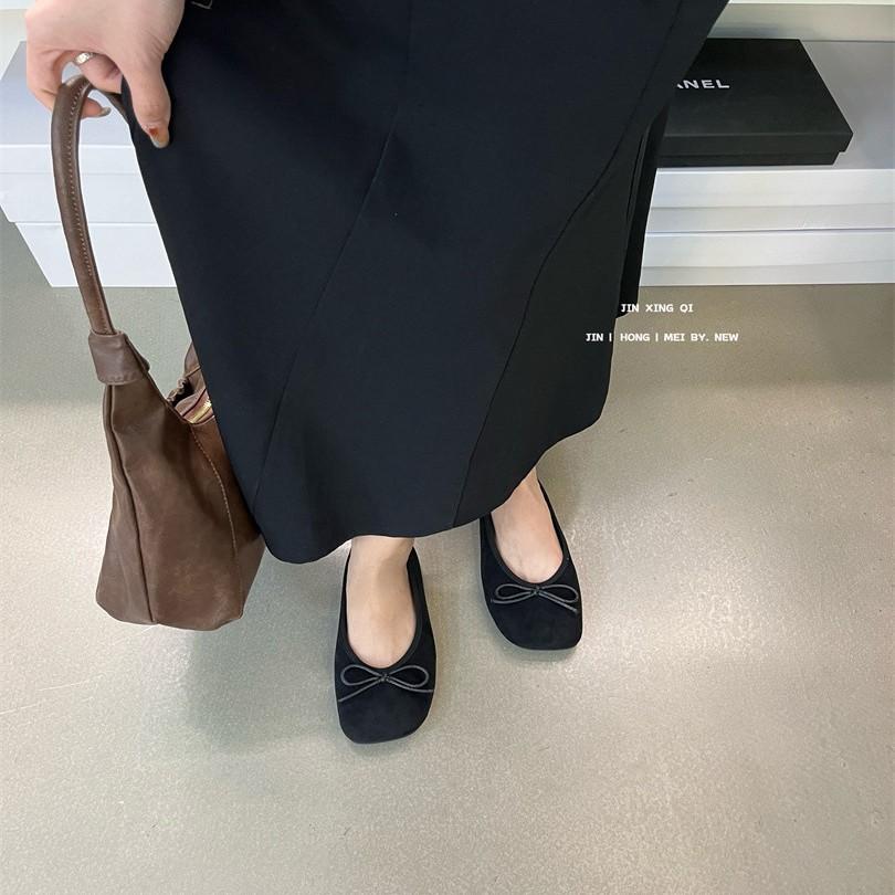 French retro leopard print light mouth ballet single shoes women's 2025 autumn and winter new one-pedal beanie shoes ladyshoes