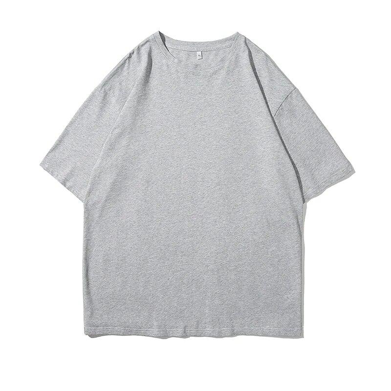 

100% бавовна Чоловіча футболка з піврукавом Жіноча футболка з короткими рукавами Вільна повсякденна проста сорочка великого розміру з круглим вирізом Однотонна US XXXL сірий колір