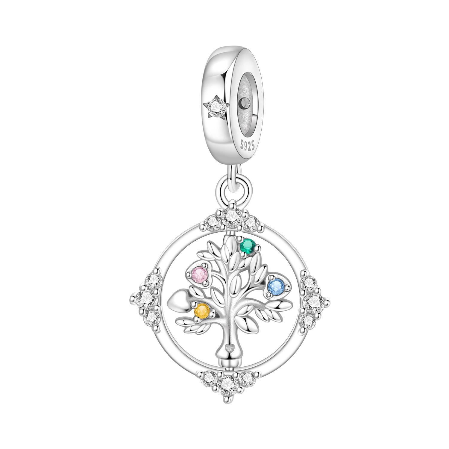 PANPOKI медь Сияние Вращающееся Дерево Жизни Подвеска Шарм Бусины Шармы Бусины Шармы Совместимые С Браслетами Сделай Сам Подарки Ювелирный Аксессуар