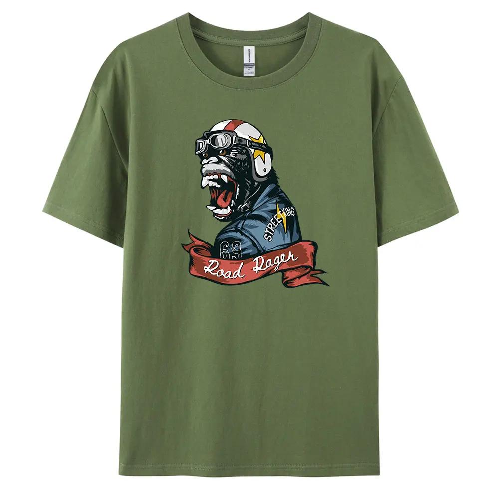 Orangutan Men's Casual Short-sleeved T-shirt with 100% Cotton Fashion print Tees oversize