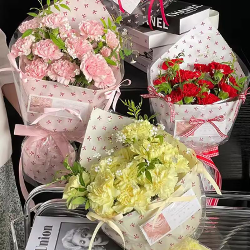 Bow-Printed Wrapping Paper Decorative Gift Wrapping Paper Florist Bouquet Wrapping Handcrafted For Everyday Gift Florist