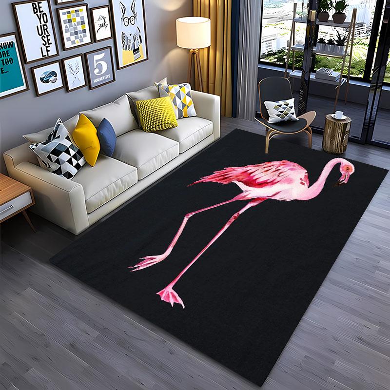 HD Printing Pink Flamingo Large Area Carpets for Home Living Room  Kids Bedroom Sofa Doormat Kitchen Floor Rugs Anti-slip  Decor