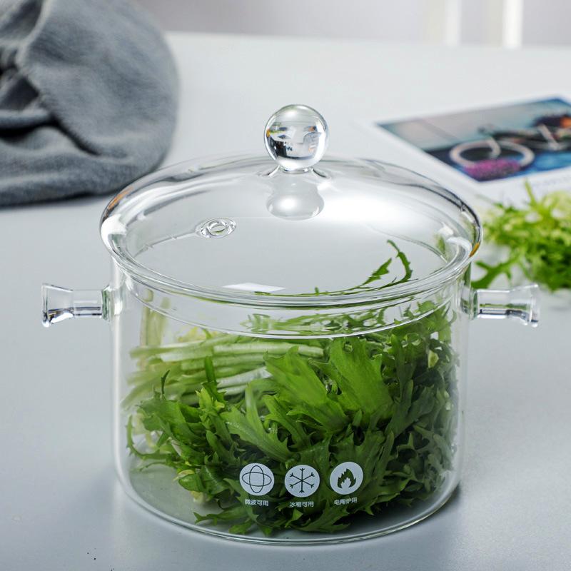 High Borosilicate Glass Soup Pot Household Kitchen Glass Stewing Pot Instant Noodle Bowl