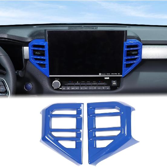 

Car Center Console Air Conditioning Outlet Trim Cover Kit Compatible with Toyota Tundra/Sequoia 2022-2026, Dashboard Side A/C Vent Panel Protective Blue(B)