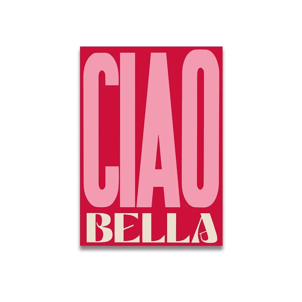 Vintage Pink Cartoon Print Canvas Posters Wall Art Poster Home Decor Canvas Print Painting  Living Room Bedroom Decor Unframed