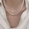 2025 Sense Layered Black Agate & Pearl Necklace - Light Luxury Women's Clavicle Chain Accessory